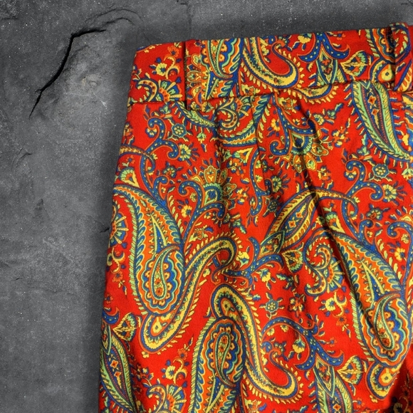 Lauren Ralph Lauren Red Paisley Straight Leg Women's Slacks sz 2P - Picture 5 of 5
